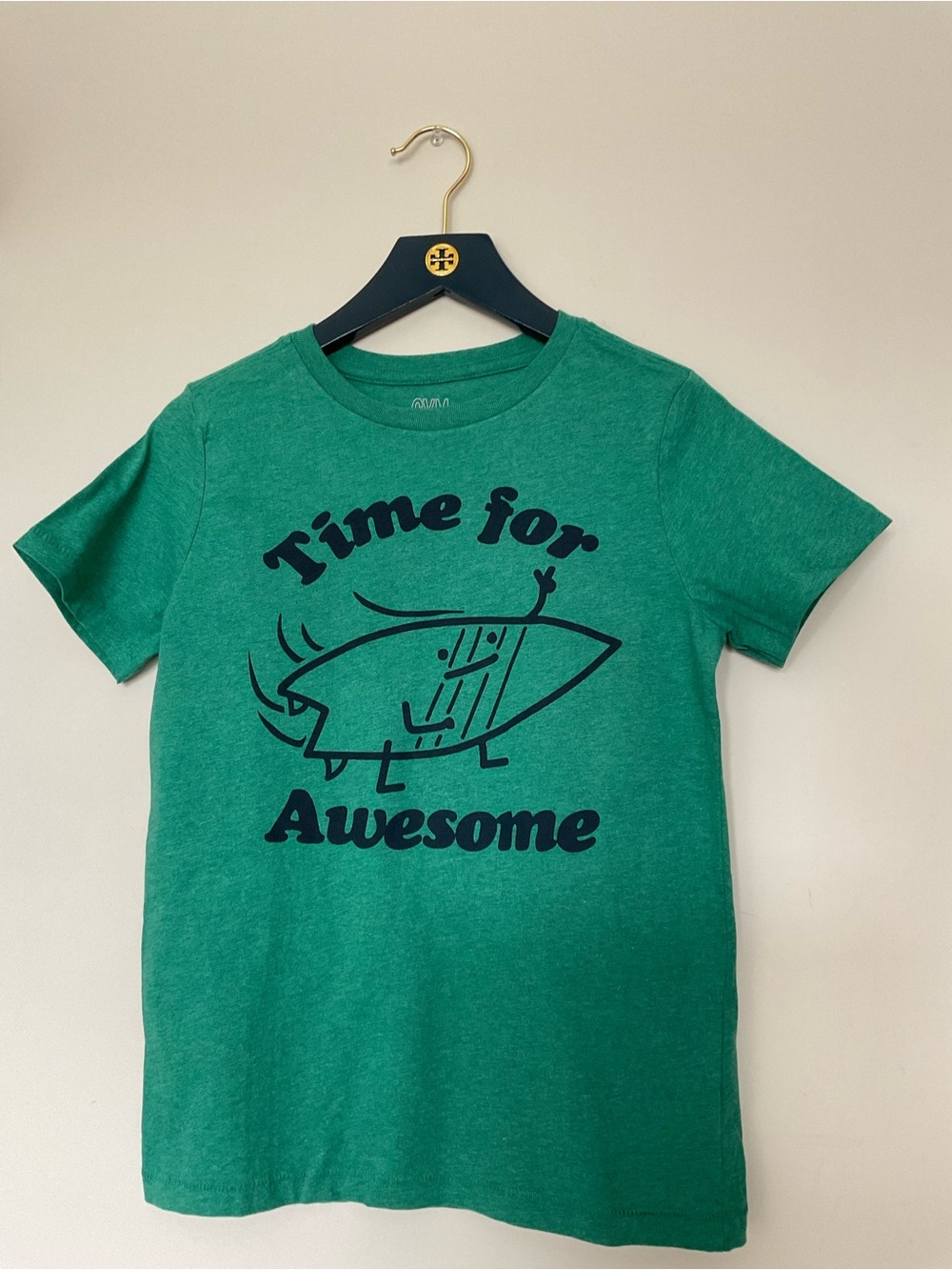 Gymboree Kids Green 'Time for Awesome' Graphic Tee Size M(7-8)